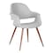 Armen Living Phoebe Mid-Century Dining Chair in Walnut Finish and Gray Fabric LCPHSIWAGRAY - alternate 1